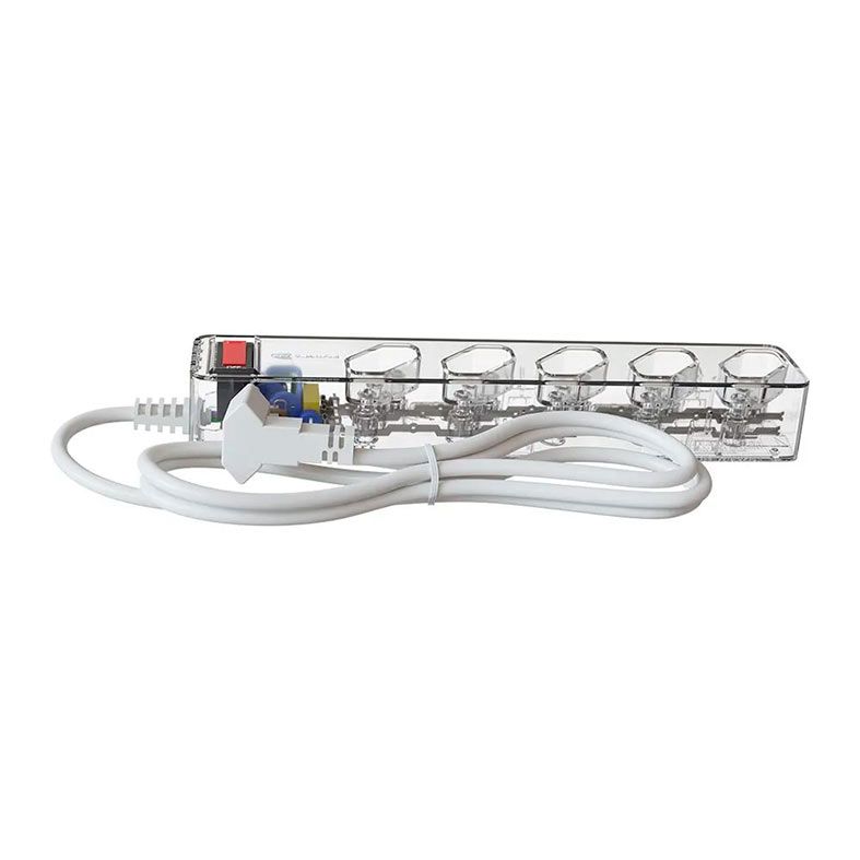 Filtro de Linha DPS Clamper iClamper Energia 5 Tomadas LCF, 1m, Transparente, 023460