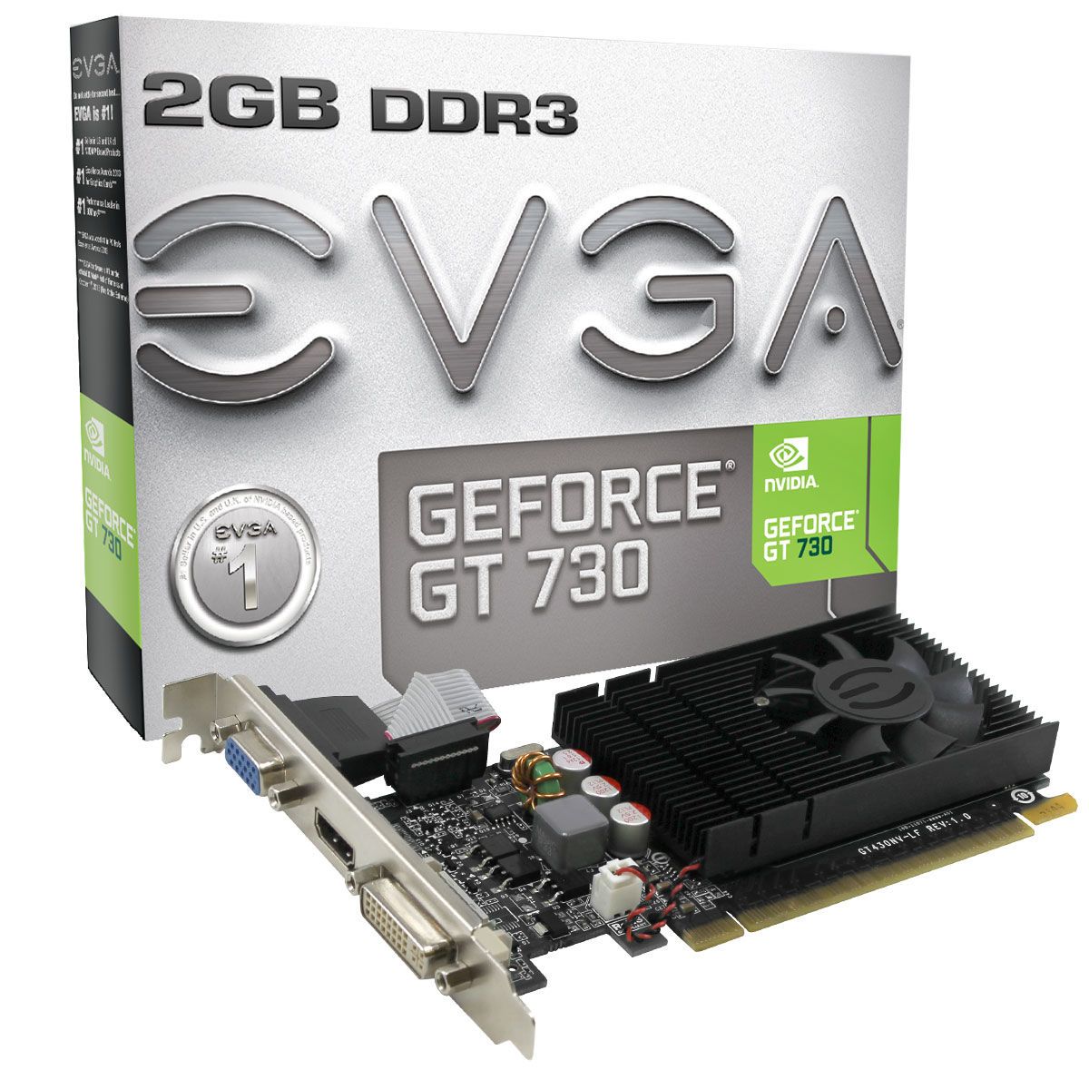 Placa De Video EVGA Geforce GT 730 2GB GDDR3, 128Bit, 02G-P3-2732-KR - BOX