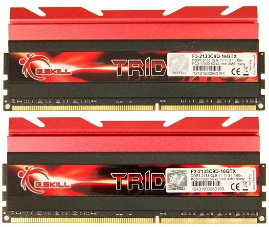 Memoria G.Skill Trident X 16GB (2x8) DDR3 2133MHz Vermelha, F3-2133C9D-16GTX