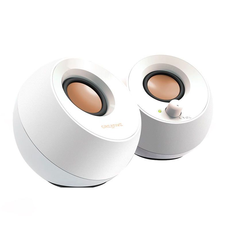 Caixa de Som Creative Pebble, 2x2.2W RMS, USB, Branco, 06MF168000010