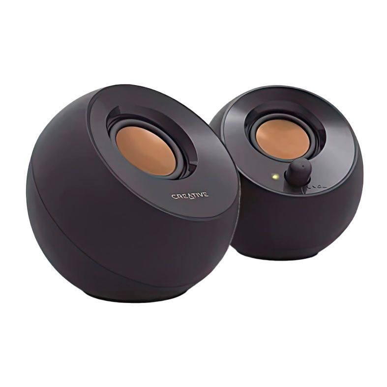 Caixa de Som Creative Pebble V2, 16W RMS, USB, USB-C e AUX, Preto, 06MF169500002