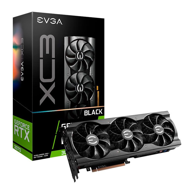 Placa de Video EVGA GeForce RTX 3070 XC3 Black Gaming, 8GB, GDDR6, 256-bit, 08G-P5-3751-KL