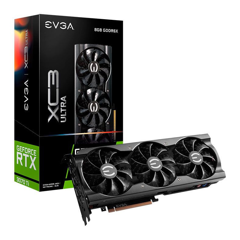 Placa de Video EVGA GeForce RTX 3070 Ti XC3 Ultra Gaming, LHR, 8GB, GDDR6X, 256-bit, 08G-P5-3785-KL