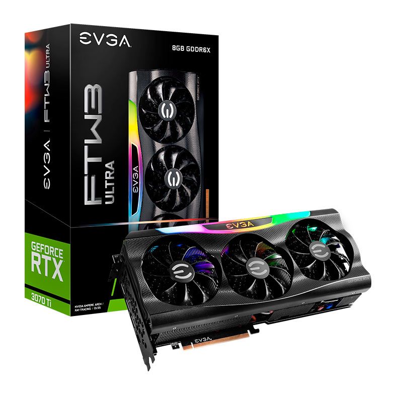 Placa de Video EVGA GeForce RTX 3070 Ti FTW3 Ultra, LHR, 8GB, GDDR6X, 256-bit, 08G-P5-3797-KL