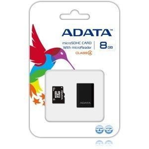 Cartão de memoria ADATA 8GB Micro SDHC Class 4, AUSDH8GCL4-RM3BKBL - BOX