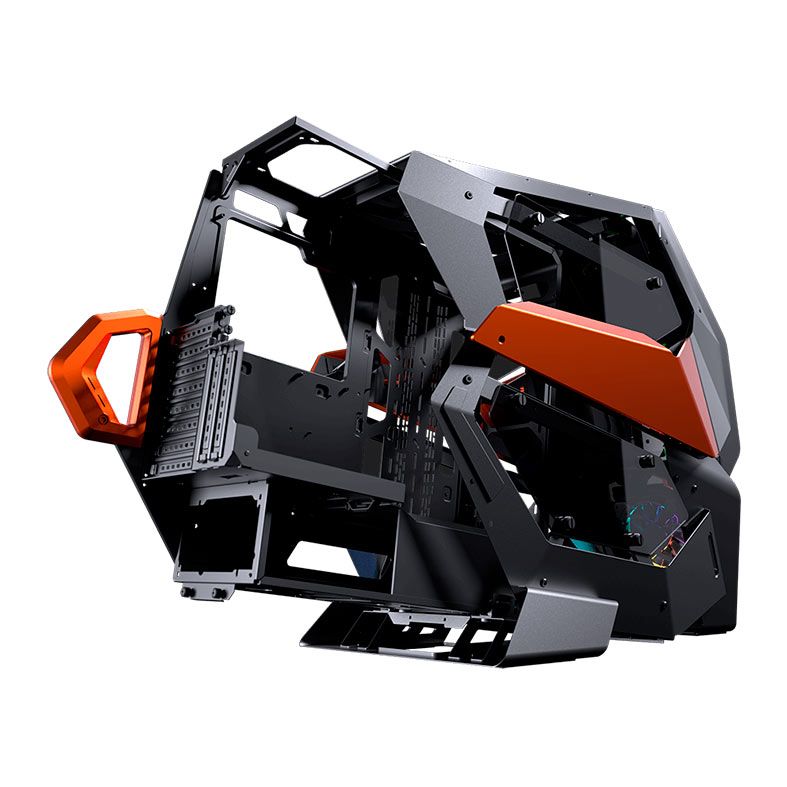 Gabinete Gamer Cougar Conquer 2, RGB, Full-Tower, Lateral de Vidro, Com 1 Fan, Preto e Laranja, 109CM10001-04