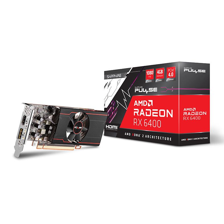 Placa de Video Sapphire Radeon RX 6400 Pulse, 4GB, GDDR6, 64-Bit, 11315-01-20G