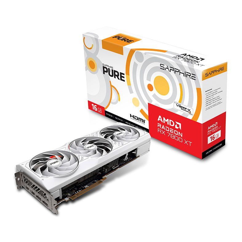 Placa de Video Sapphire Radeon RX 7800 XT Pure OC, 16GB, GDDR6, 256-bit, 11330-03-20G