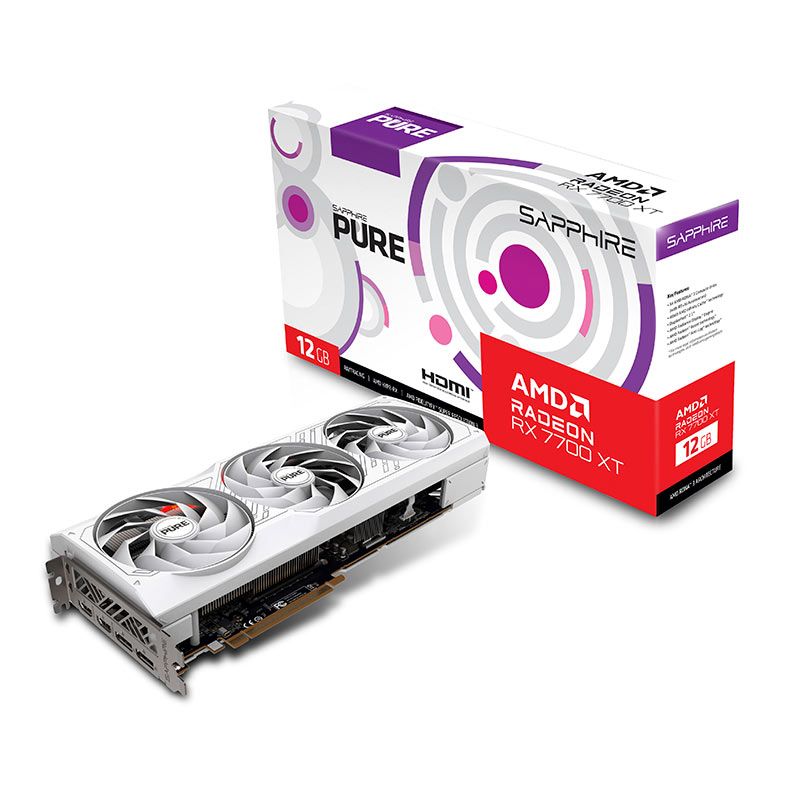 Placa de Video Sapphire Radeon RX 7700 XT Pure OC, 12GB, GDDR6, 192-bit, 11335-03-20G