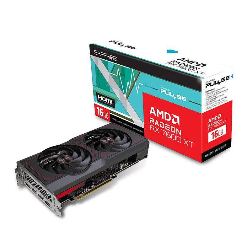Placa de Video Sapphire Radeon RX 7600 XT Pulse OC, 16GB, GDDR6, 128-bit, 11339-04-20G