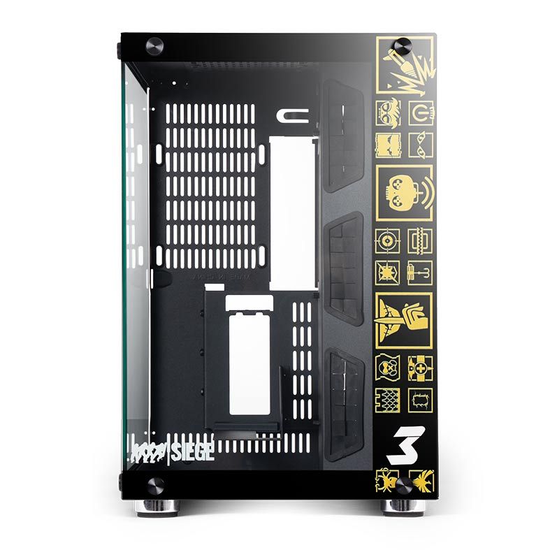 Gabinete Gamer DT3 Sports Hyperspace Rainbow Six Siege Lateral/Frontal Vidro Temp Preto/Amarelo, 11346-6