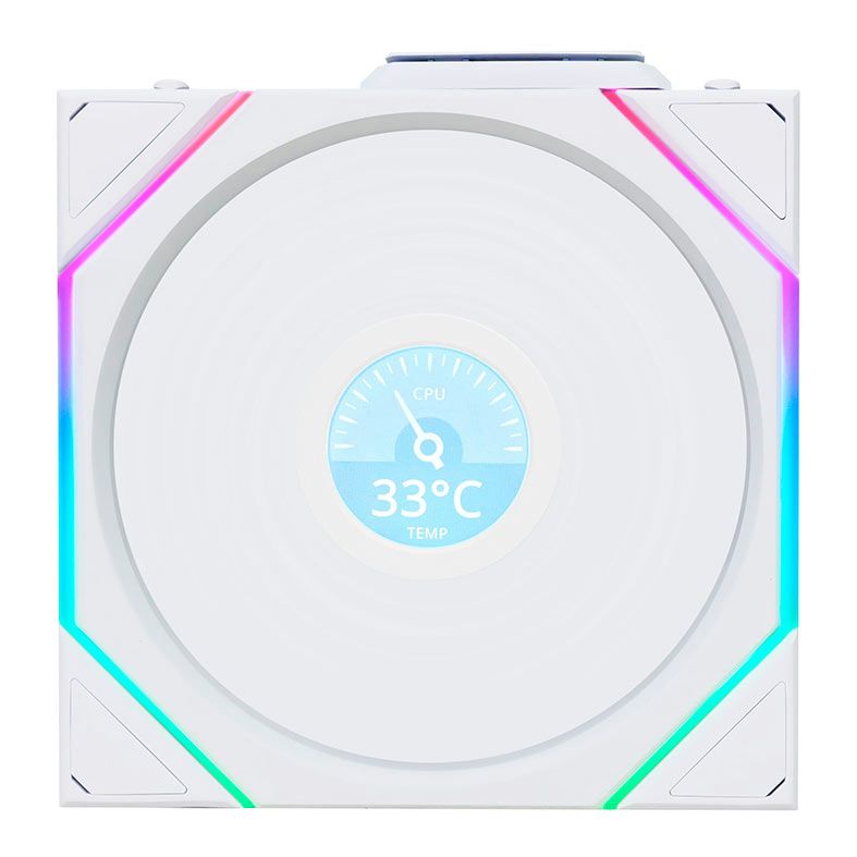 Ventoinha Lian Li Uni Fan TL Wireless LCD Reverse, ARGB, 120mm, Branco, 12RTLLCD1W1W