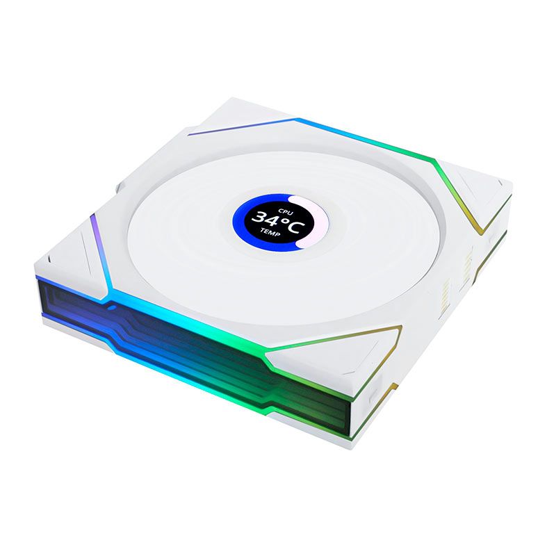 Ventoinha Lian Li Uni Fan TL Wireless LCD Reverse, ARGB, 120mm, Branco, 12RTLLCD1W1W