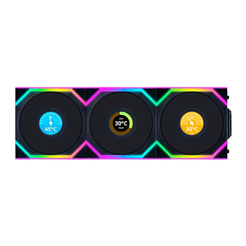 Kit Ventoinhas Lian Li Uni Fan SL, ARGB, Wireless, 3x120mm, Preto, 12SLLCD1W3B-BK