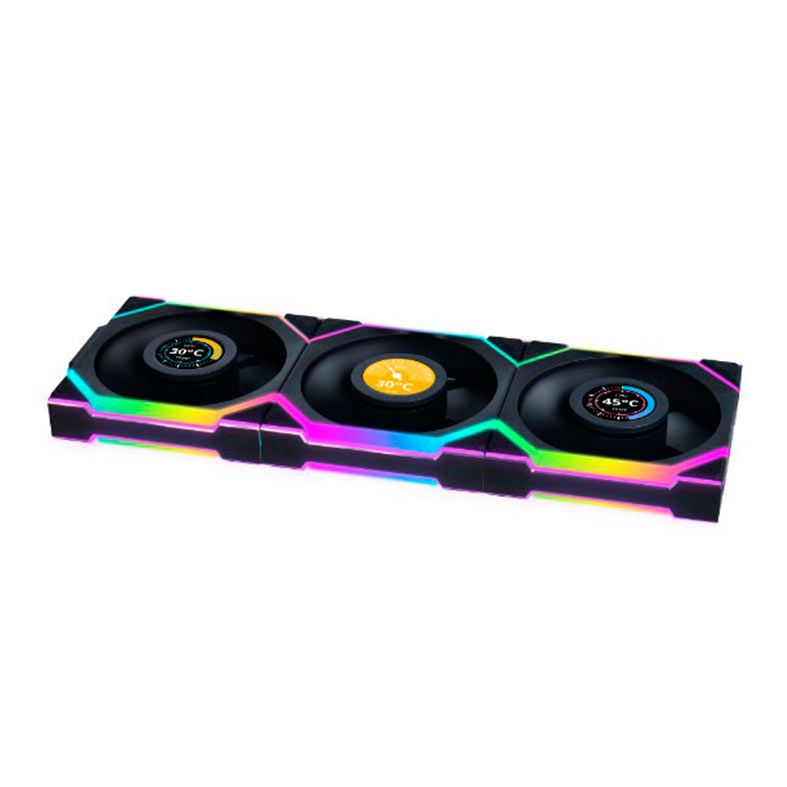 Kit Ventoinhas Lian Li Uni Fan SL, ARGB, Wireless, 3x120mm, Preto, 12SLLCD1W3B-BK