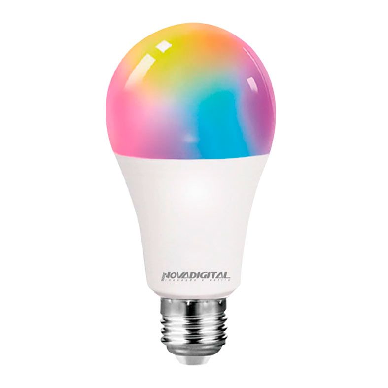 Lampada Inteligente Nova Digital, RGB, Wi-Fi, 12W-RGB-C-W