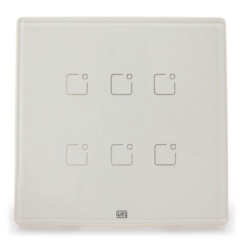Interruptor Inteligente Weg, Wi Fi, 6 Botoes Touch, Branco, 16638090