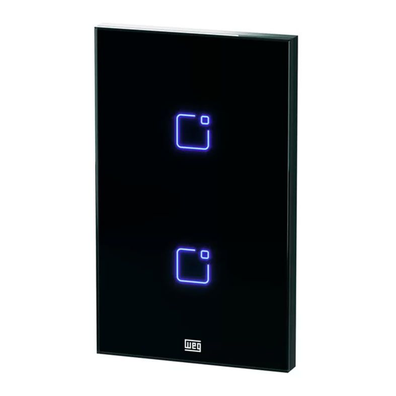 Interruptor Inteligente Weg, Wi Fi, 2 Botoes Touch, Preto, 16638092