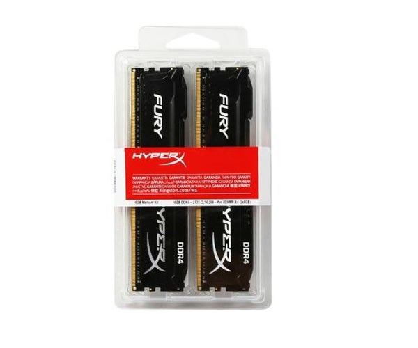 Memoria Kingston HyperX Fury 16GB (2x8) DDR4 2133MHz Preta, HX421C14FBK2/16