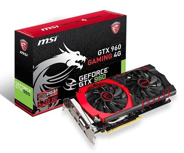 Placa de Video MSI Geforce GTX 960 4GB OC TwinFrozr V Gaming 4G, 128 Bits GDDR5, GTX 960 GAMING 4G - BOX