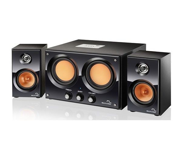Caixa de Som Multi 2.2 30w Preta/Laranja, SP118