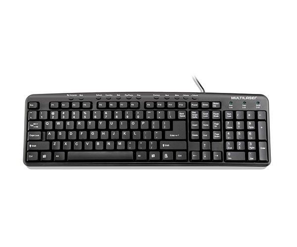 Teclado Multi Basico Multimidia Preto USB, TC071