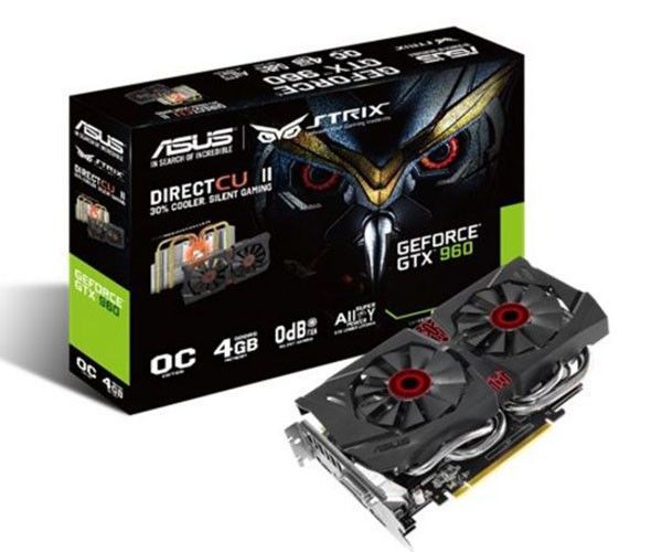 Placa de Video Asus GeForce GTX 960 OC 4GB GDDR5 ROG Strix 128-bit, STRIX-GTX960-DC2OC-4GD5