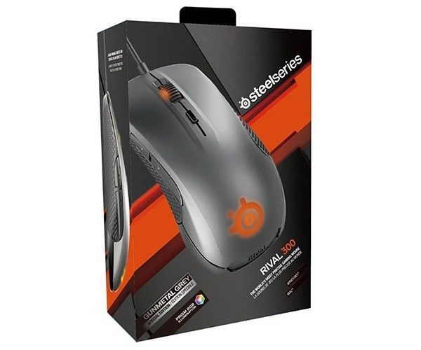 Mouse Gamer Steelseries Rival 300 RGB 6500Cpi Gunmetal Cinza, 62350