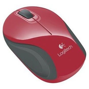 Mini Mouse Logitech M187 USB Wireless Vermelho/Preto, 910-002727