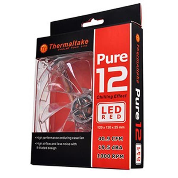 Ventoinha Thermaltake Pure 12 120mm LED Red, CL-F019-PL12RE-A - BOX