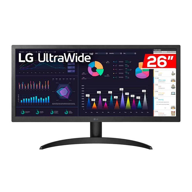 Monitor LG 26WQ500-B, 26 Pol. IPS, WFHD, 1ms, 75Hz, Freesync, HDMI, 26WQ500-B