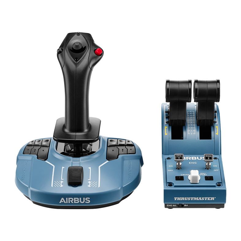 Joystick + Quadrante Thrustmaster TCA Officer Pack Airbus Edition, PC, Preto e Azul, 2960842