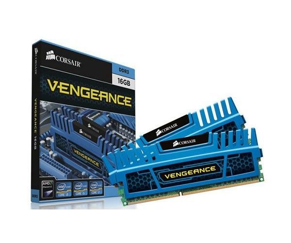 Memoria Corsair Vengeance 16GB (2x8) DDR3 1600MHz C10 Azul, CMZ16GX3M2A1600C10B