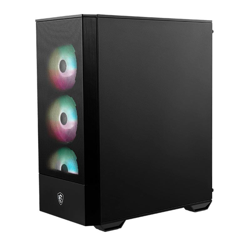Gabinete Gamer MSI MAG 112R, ARGB, Mid-Tower, Lateral de Vidro, Com 4 Fans, Preto, 306-7G16X23-809 