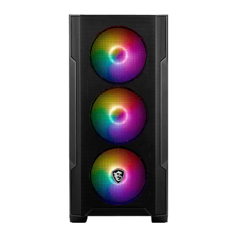 Gabinete Gamer MSI MAG Forge M100A, RGB, Mid-Tower, Lateral de Acrilico, Com 4 Fans, Preto, 306-7G20A21-809