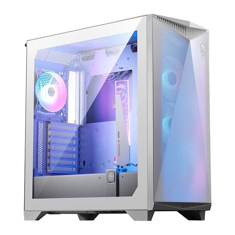 Gabinete Gamer MSI MAG Gungnir 300R Airflow, ARGB, Mid-Tower, Lateral de Vidro, Com 4 Fans, Branco, 306-7G21W21-W57