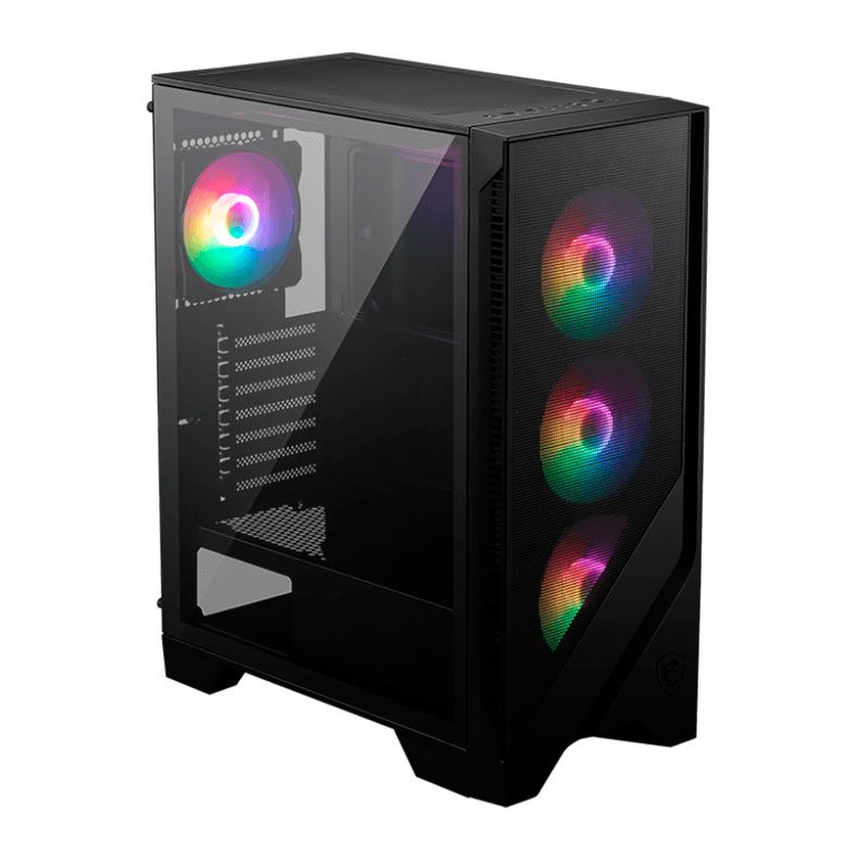 Gabinete Gamer MSI MAG Forge 120A Airflow, RGB, Mid-Tower, Lateral De Vidro, Com 6 Fans, Preto, 306-7G23A21-809