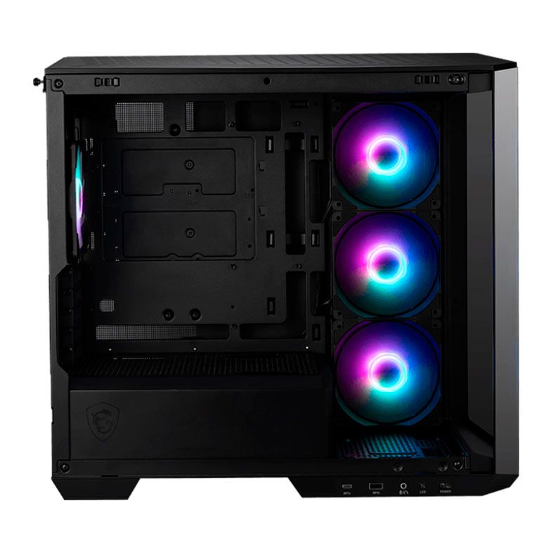 Gabinete Gamer MSI MAG Pano M100R PZ, ARGB, Mid-Tower, Lateral de Vidro, Com 4 Fans, Preto, 306-7G24R22-809