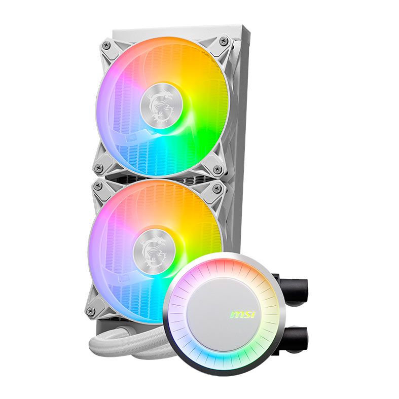 Water Cooler MSI MAG Coreliquid E240, ARGB, 240mm, Branco, 306-7ZW5E27-C24