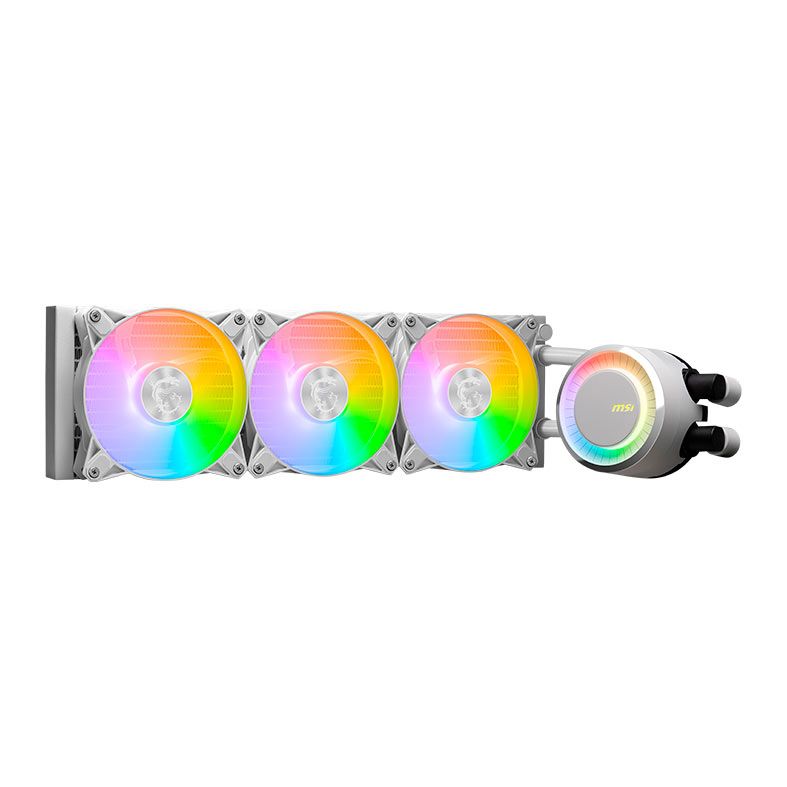 Water Cooler MSI MAG Coreliquid E360, ARGB, 360mm, Branco, 306-7ZW6E27-C24