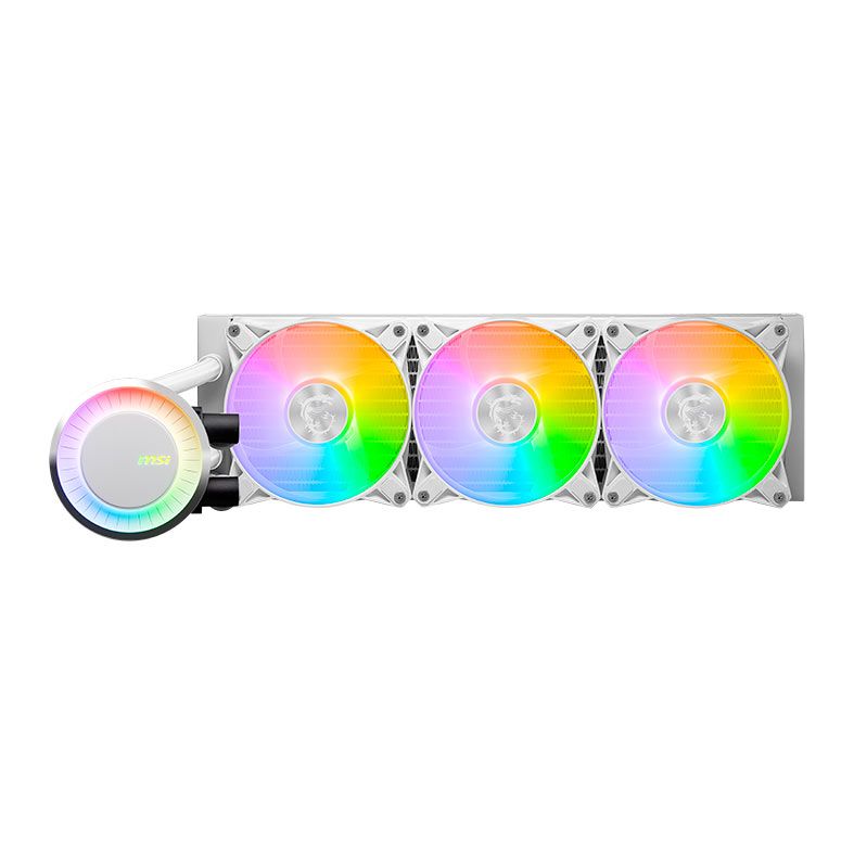 Water Cooler MSI MAG Coreliquid E360, ARGB, 360mm, Branco, 306-7ZW6E27-C24