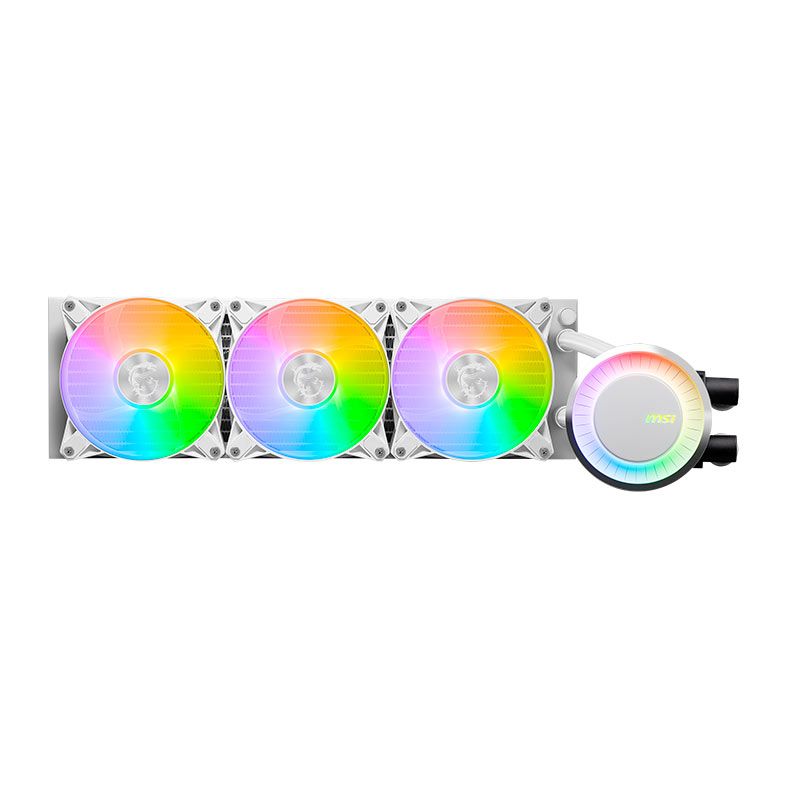 Water Cooler MSI MAG Coreliquid E360, ARGB, 360mm, Branco, 306-7ZW6E27-C24