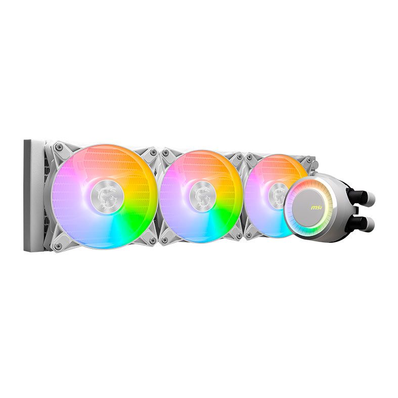 Water Cooler MSI MAG Coreliquid E360, ARGB, 360mm, Branco, 306-7ZW6E27-C24