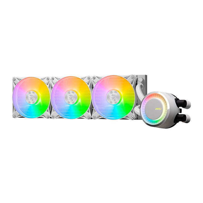 Water Cooler MSI MAG Coreliquid E360, ARGB, 360mm, Branco, 306-7ZW6E27-C24