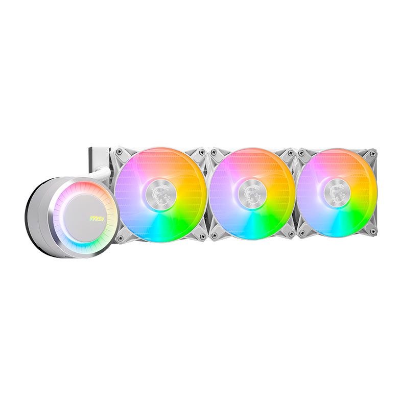 Water Cooler MSI MAG Coreliquid E360, ARGB, 360mm, Branco, 306-7ZW6E27-C24
