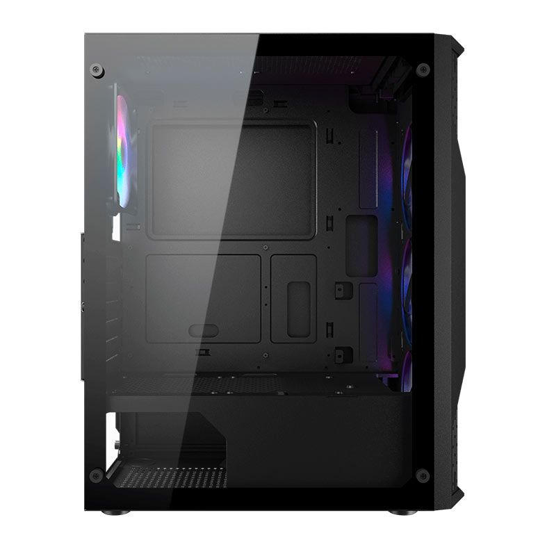 Gabinete Gamer Cougar MX110, RGB, Mid Tower, Lateral de Vidro, Com 4 Fans, Preto, 382BD20.0001