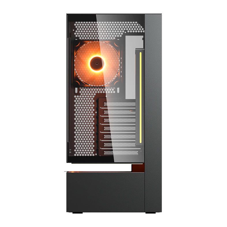 Gabinete Gamer Cougar CFV235, Mid Tower, Lateral de Vidro, Com 1 Fan Unity de 240mm Invertida + 1 Fan aRGB de 120mm, Preto, 382DA40.0001
