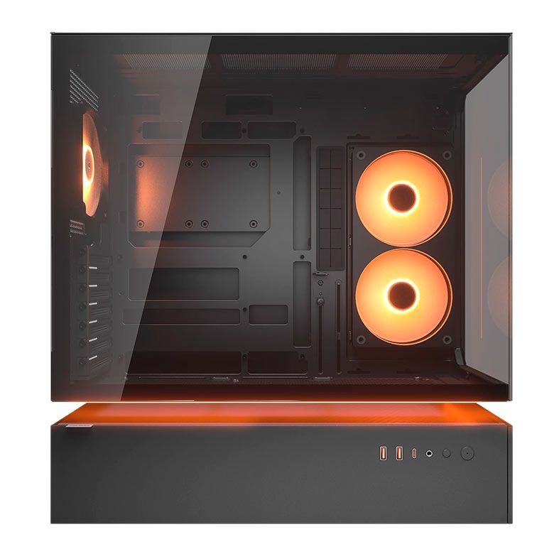 Gabinete Gamer Cougar CFV235, Mid Tower, Lateral de Vidro, Com 1 Fan Unity de 240mm Invertida + 1 Fan aRGB de 120mm, Preto, 382DA40.0001