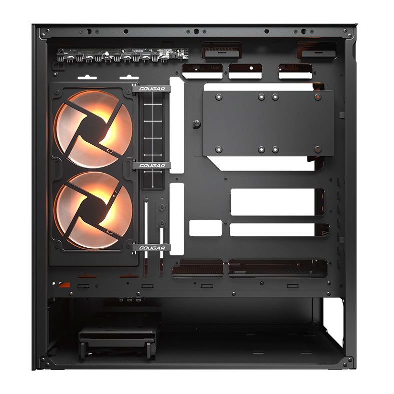Gabinete Gamer Cougar CFV235, Mid Tower, Lateral de Vidro, Com 1 Fan Unity de 240mm Invertida + 1 Fan aRGB de 120mm, Preto, 382DA40.0001
