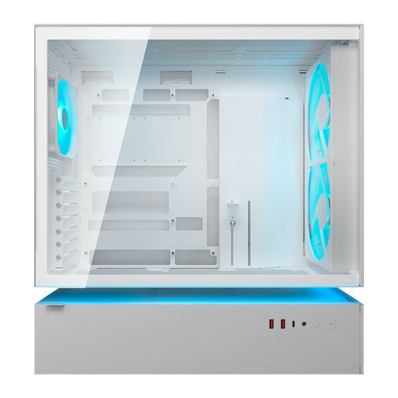Gabinete Gamer Cougar CFV235 Mesh, RGB, Mid Tower, Lateral de Vidro, Com 3 Fans, Branco, 382DA40.0006